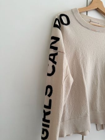 Pull Zadig « GIRLS CAN DO ANYTHING » beige taille M